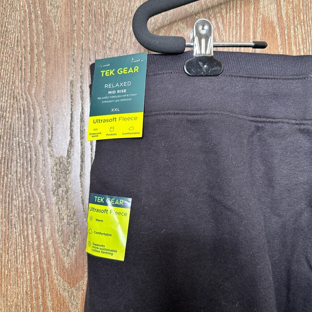 Tek Gear Ultrasoft Fleece Relaxed Mid Rise Pants Mineral Black XXL Athleisure - Picture 4 of 8